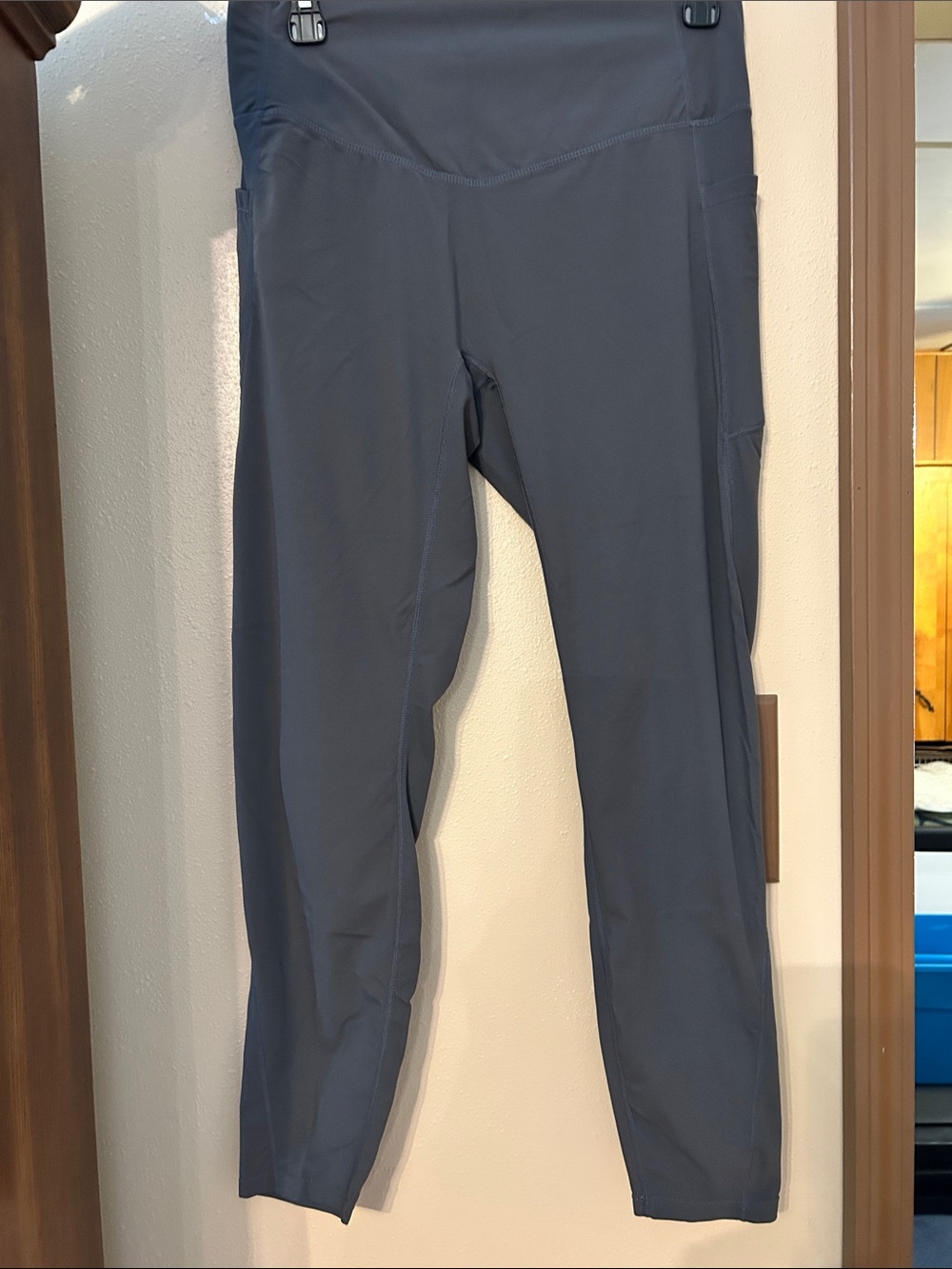 High-Waist Full-Length Leggings in Slate Blue